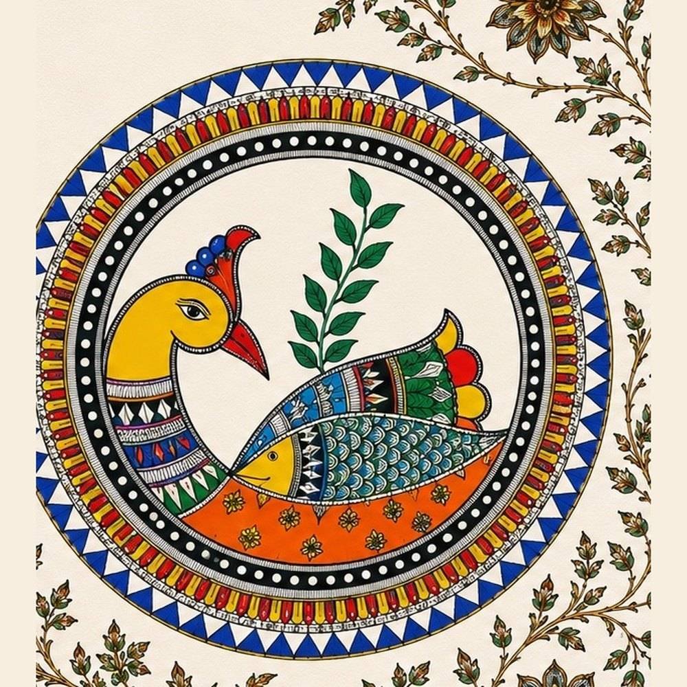 The Mithila peacock medallion from the House collection plate