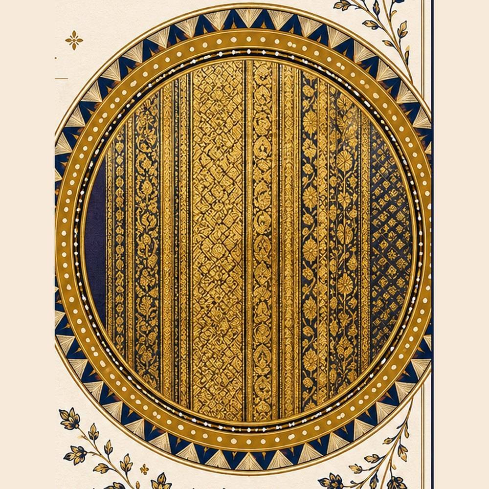 Detail of luminous gold zari woven into Pure Bhagalpuri Tussar Silk